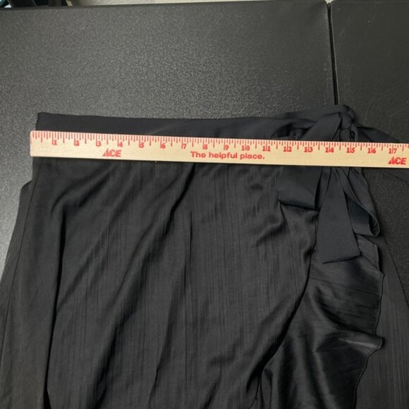 Maeve Anthropologie Black Ruffle Wrap Maxi Skirt MP Midi Party Career‎ - Picture 9 of 11